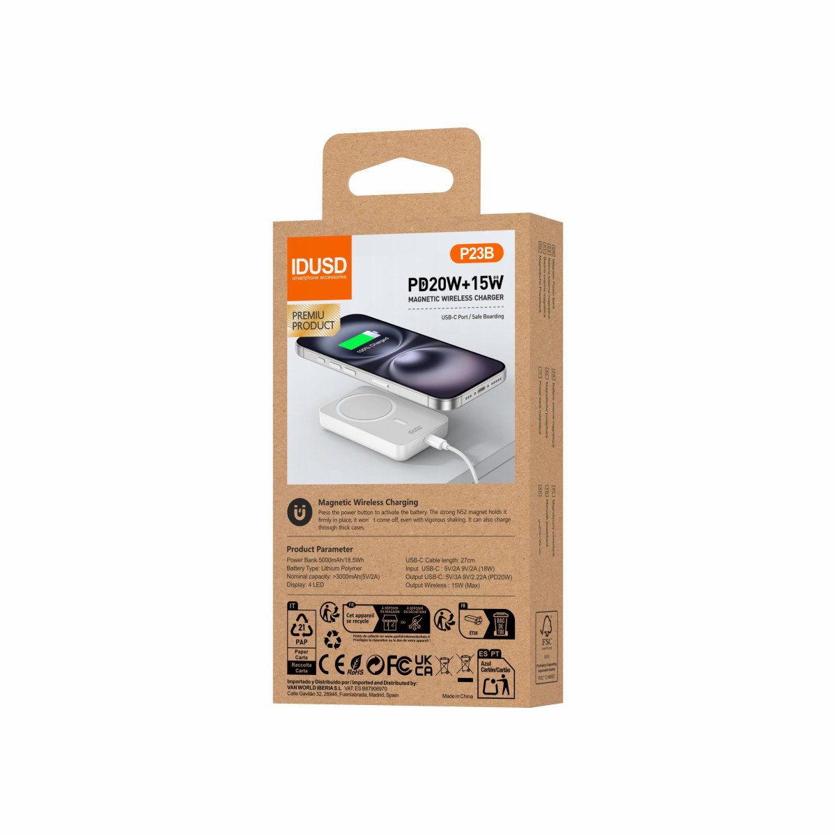 Batería Externa Magnética Eco Power Mag 5.000mAh 15W - P23B Compatible