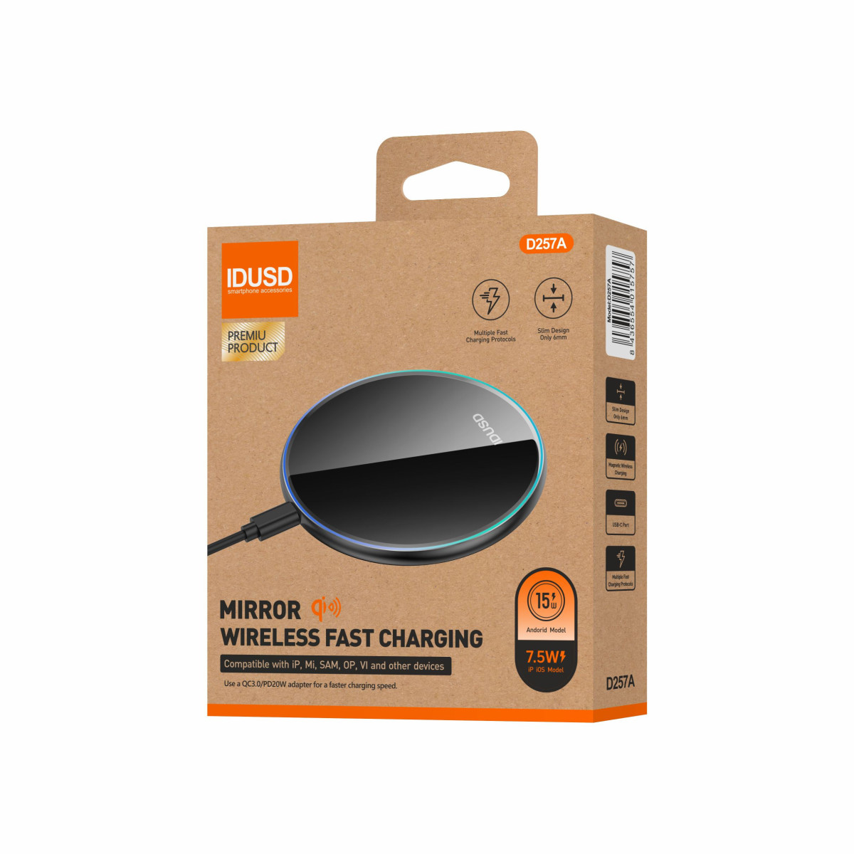 Cargador Inalámbrico Eco Wireless Charger Qi 15W - D257A