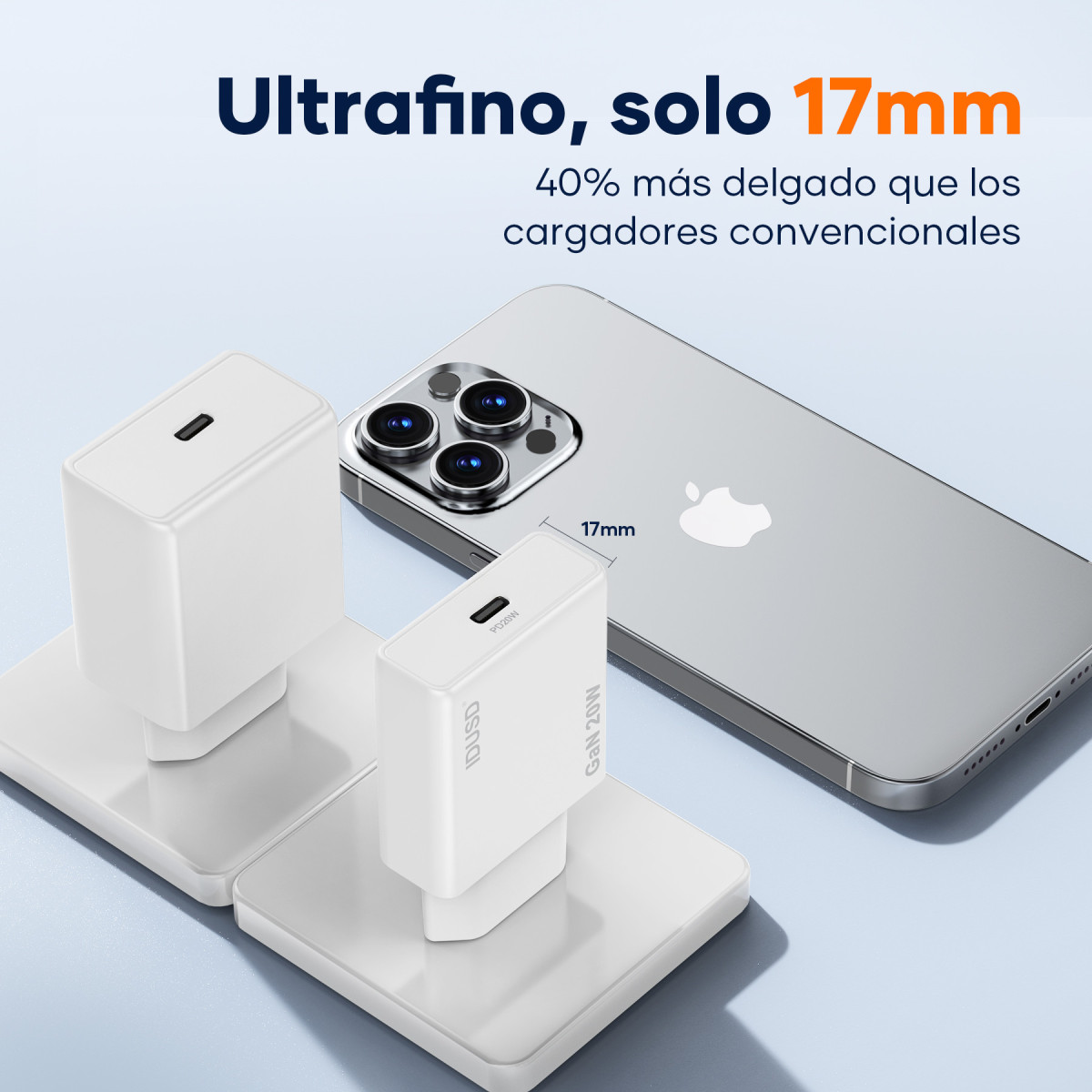 Cargador GaN PD20W 1C – PD USB-C – Ultrafino y Eficiente