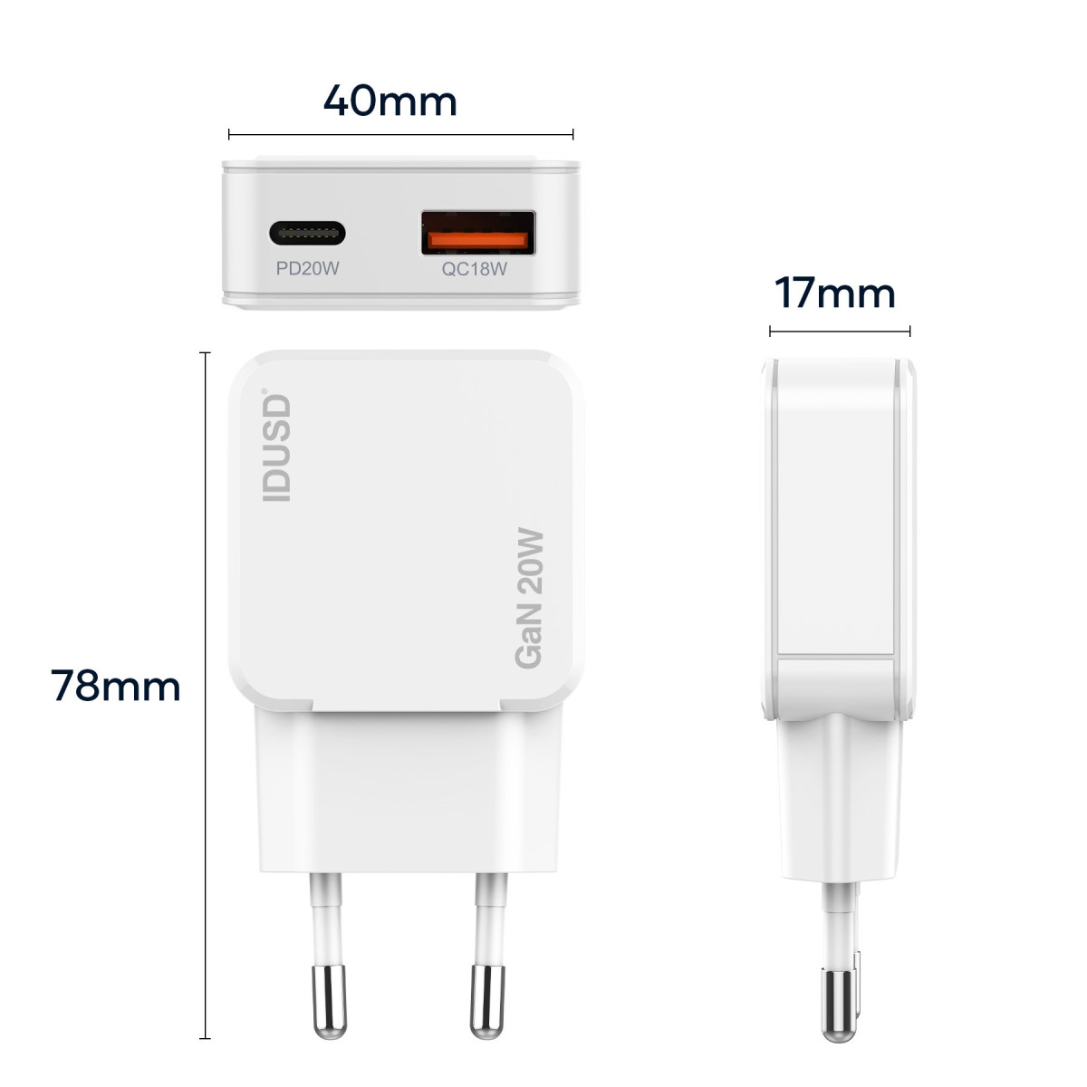 Cargador GaN PD20W A+C – PD Lightning – Ultrafino y Eficiente