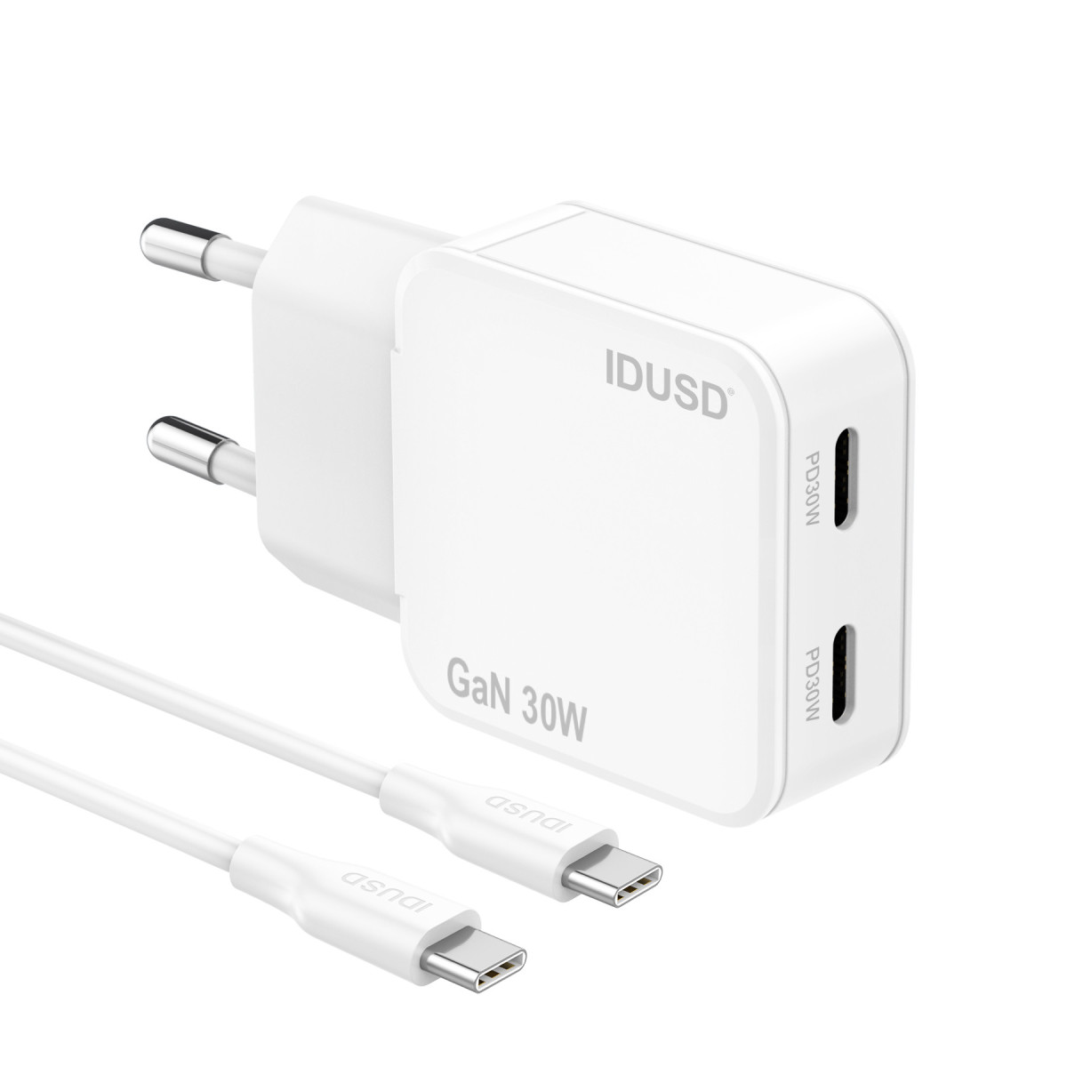 Cargador GaN PD30W C+C – PD USB-C – Ultrafino y Eficiente