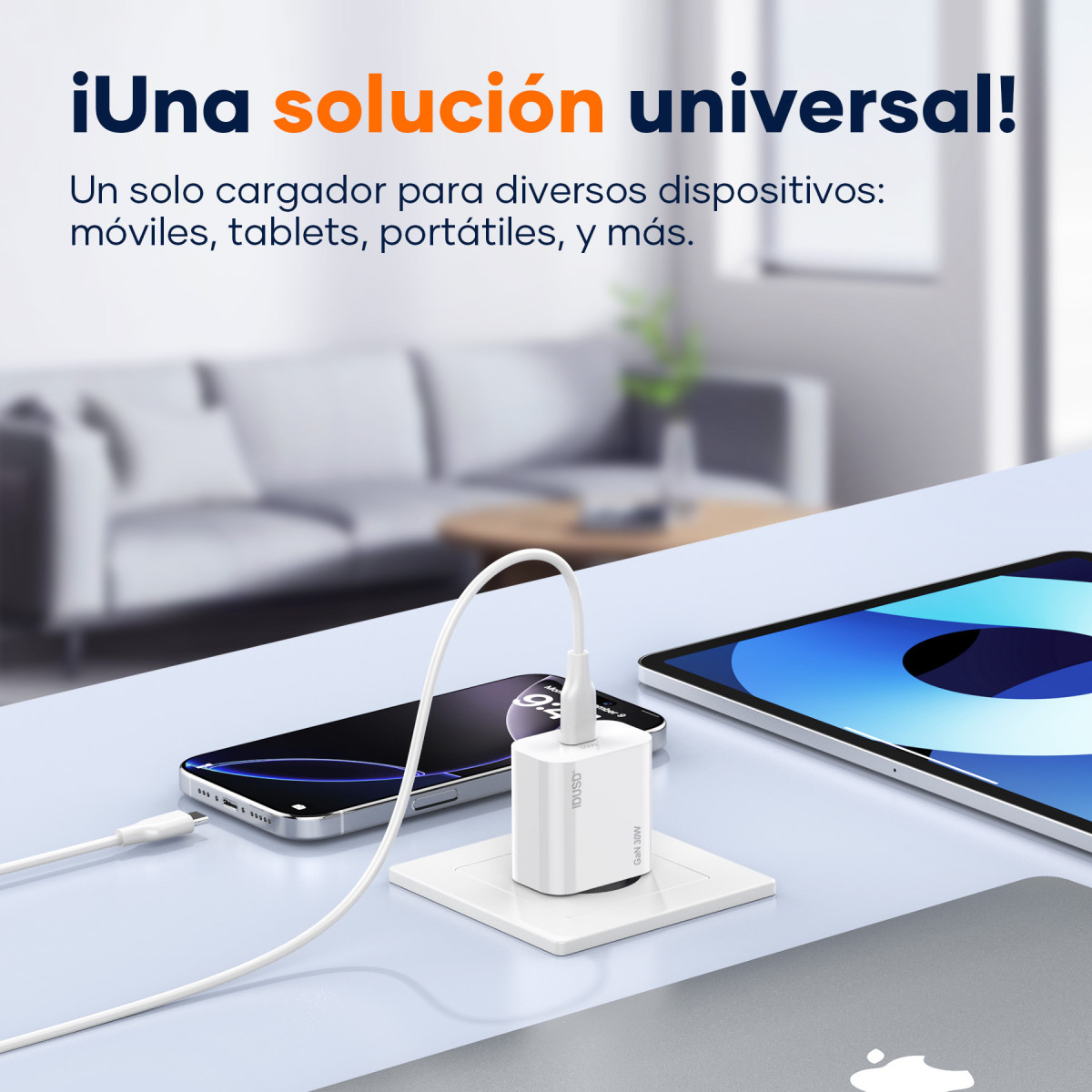 Cargador GaN PD30W 1C – PD USB-C – Compacto y Potente