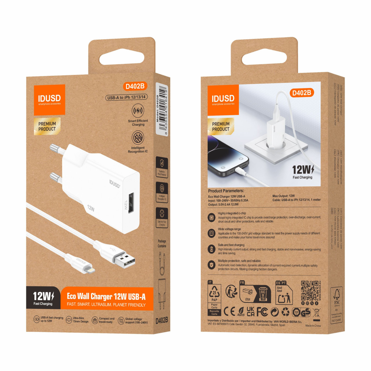 Cargador 12W – Lightning – Ultrafino y Compacto