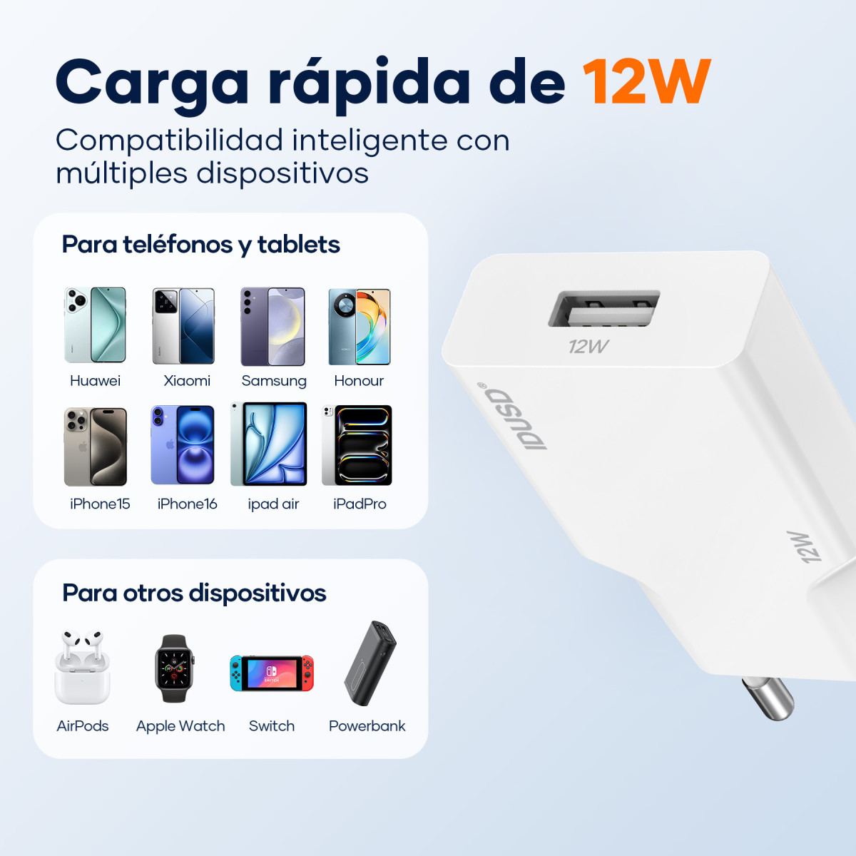 Cargador 12W – Lightning – Ultrafino y Compacto