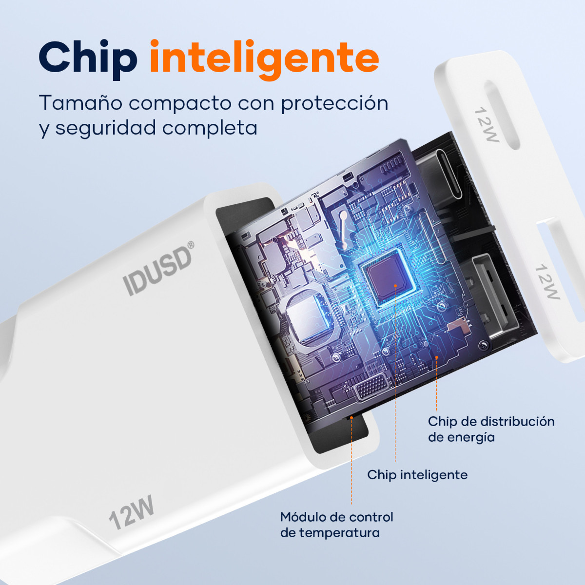 Cargador 12W A+C – USB-C – Ultrafino y Compacto
