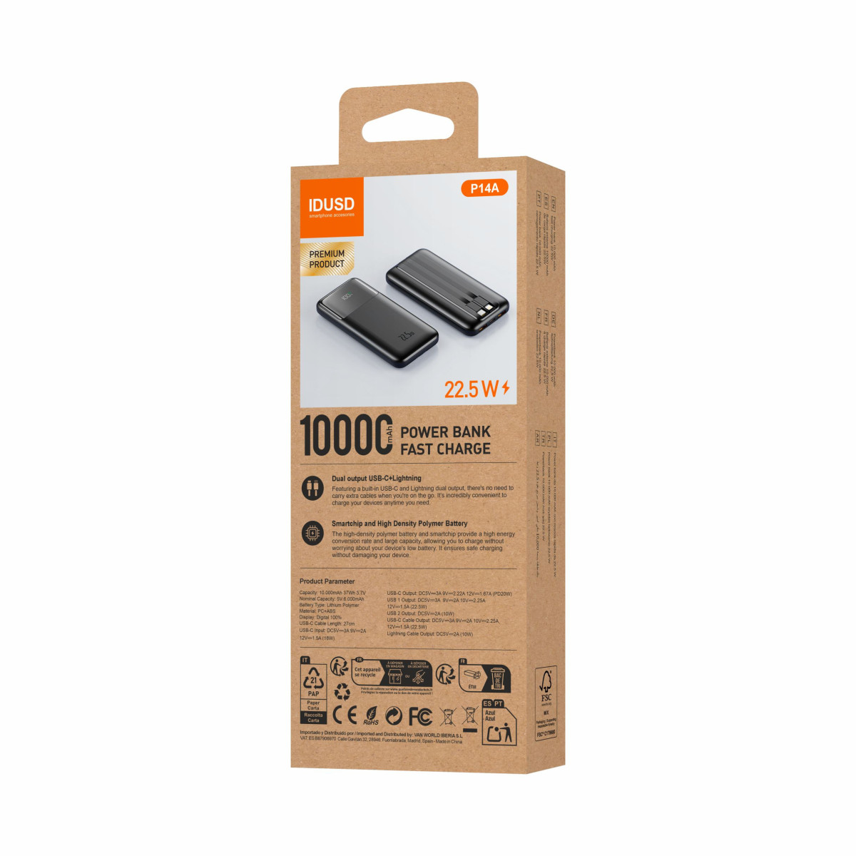 Eco Power Flow 10.000mAh 22.5W Negro Estelar - P14A