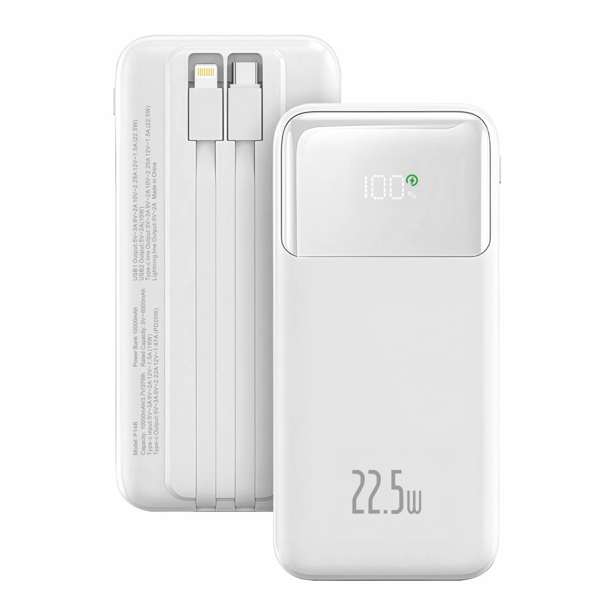 Eco Power Flow 10.000mAh 22.5W Blanco - P14B