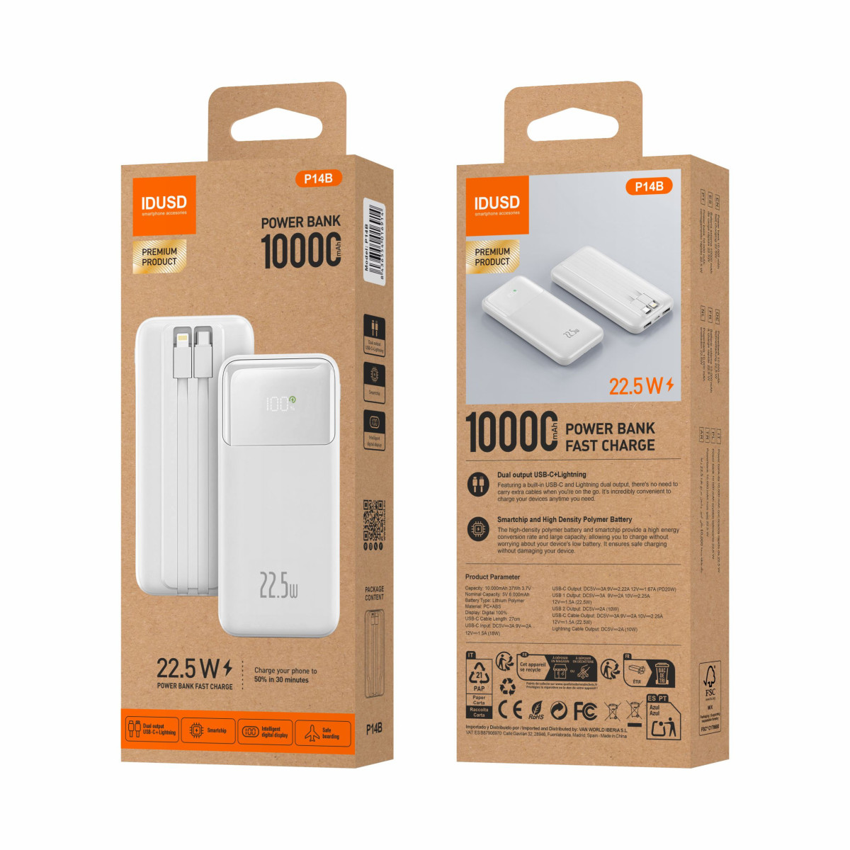 Eco Power Flow 10.000mAh 22.5W Blanco - P14B
