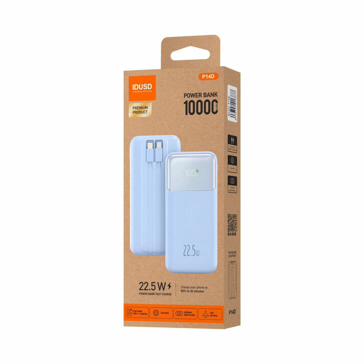 Eco Power Flow 10.000mAh 22.5W Azul - P14D
