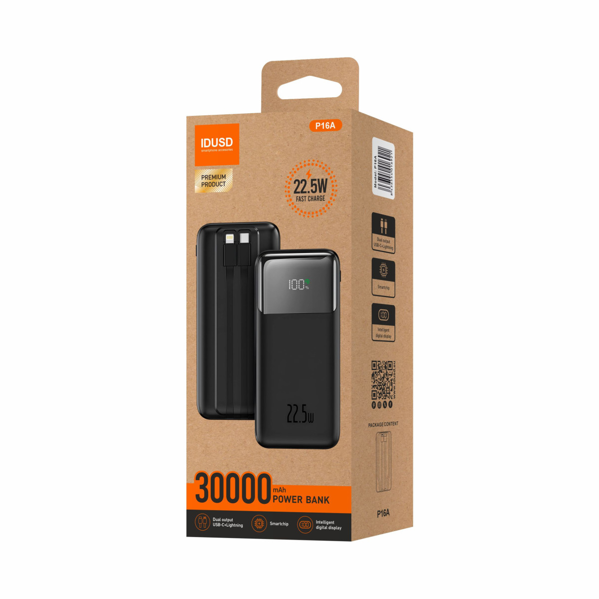 Eco Power Flow 30.000mAh 22.5W Negro - P16A