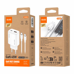 Cargador GaN PD45W A+C- PD USB-C- D386B
