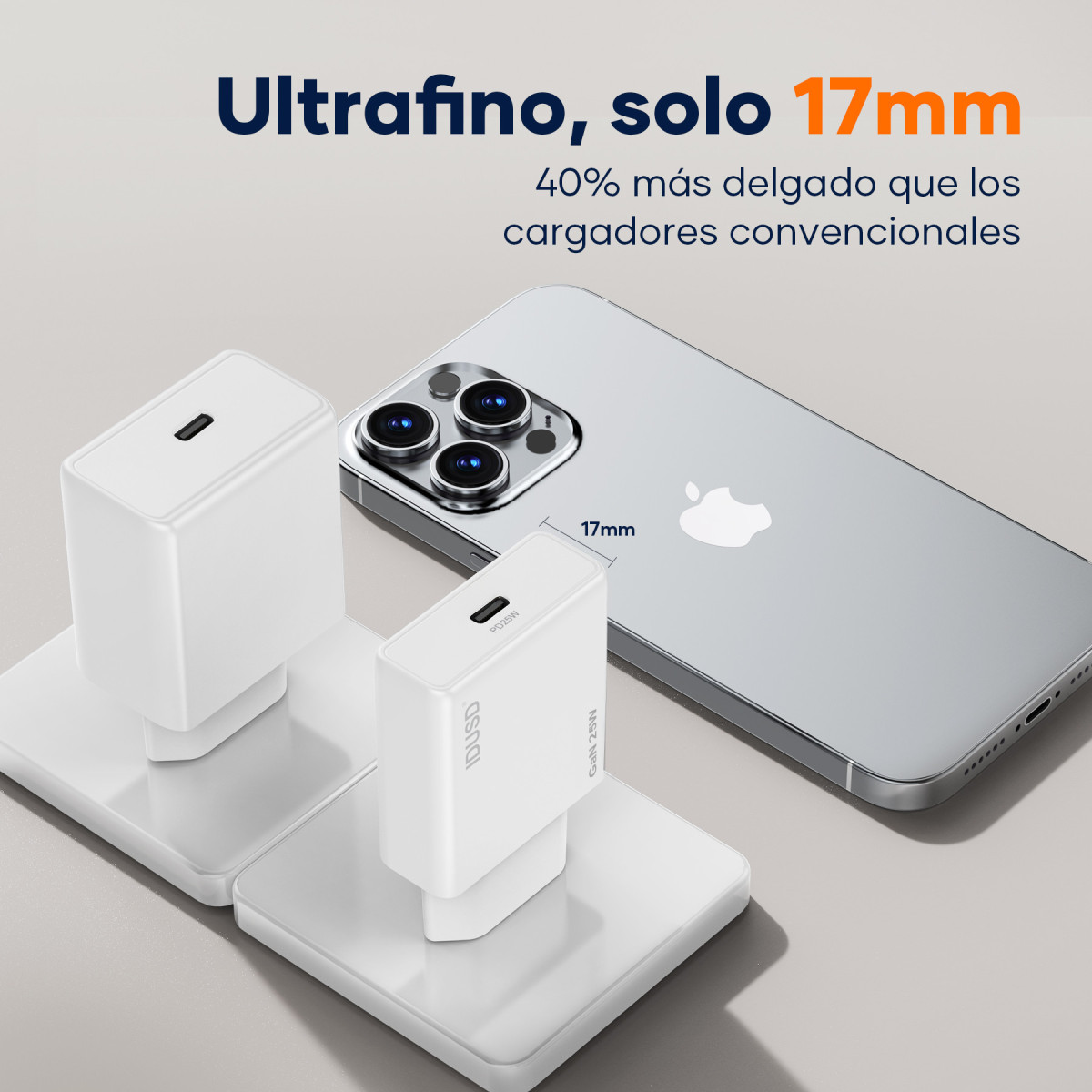 Cargador GaN PD25W 1C - PD USB-C - D266B