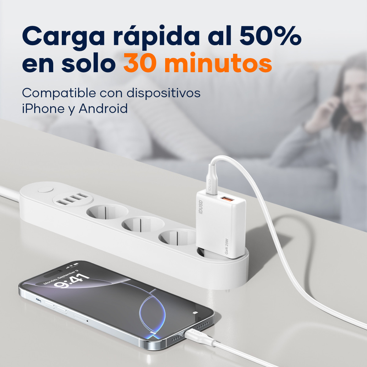 Cargador GaN PD25W A+C - D290B