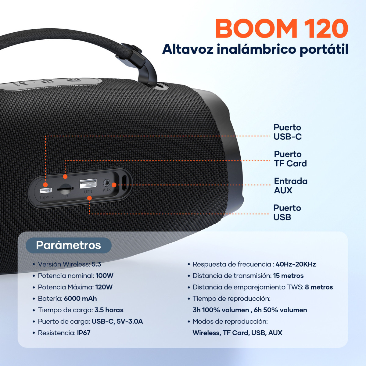 Boom 120 altavoz exterior 120W IP67