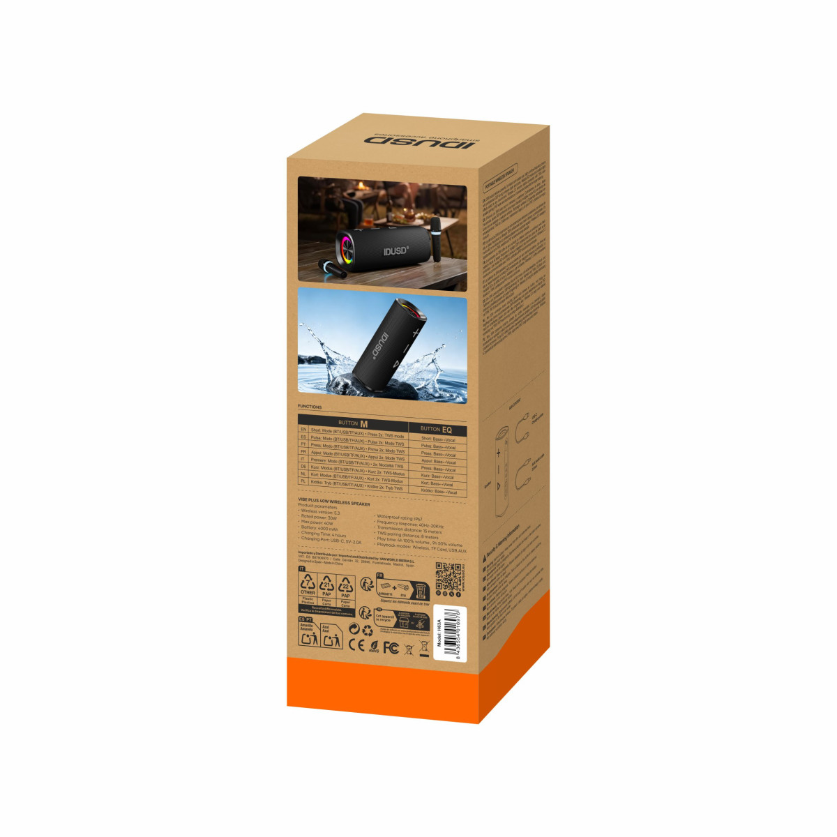 Vibe Plus 40 altavoz portátil 40W IP67