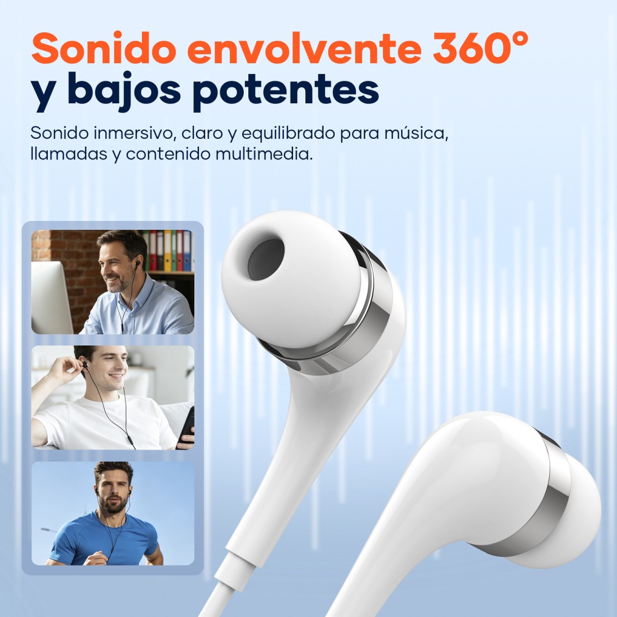 Auriculares USB-C Digital Estéreo con Micrófono - H34B