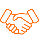 Icono atención exclusiva (apretón de manos)